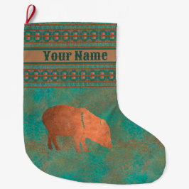 Meia De Natal Grande Southwest Cute Javelina Momma Personalizado