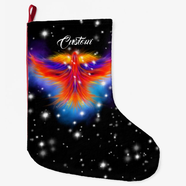 Meia De Natal Grande Space Phoenix Nebula (Frente)