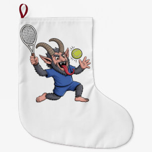 Meia De Natal Grande Spooky Krampus Tocando Tênis Natal