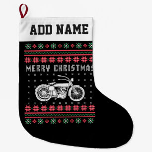 Meia De Natal Grande Suéter De Natal Feio Da Motocicleta Vintage