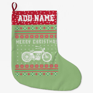 Meia De Natal Grande Suéter De Natal Feio Da Motocicleta Vintage