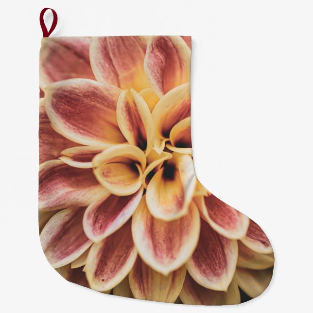 Meia De Natal Grande Summer Dahlia Flower (Arte Floral) (Frente)
