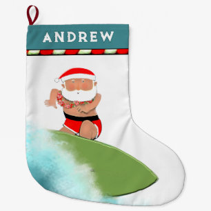Meia De Natal Grande Surfando no Havaí