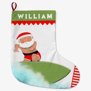 Meia De Natal Grande surfar personalizado