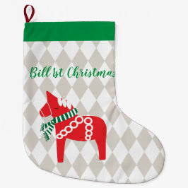 Meia De Natal Grande Swedish Darla Horse Personalized