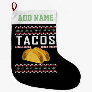Meia De Natal Grande Tacos personalizados Doce de Natal Feio