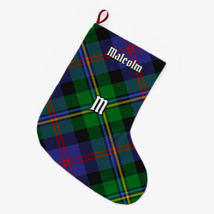 Meia De Natal Grande Tartan do Clã Malcolm
