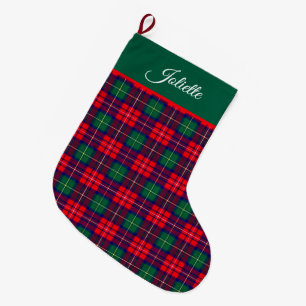Meia De Natal Grande Tartan Festivo Tradicional