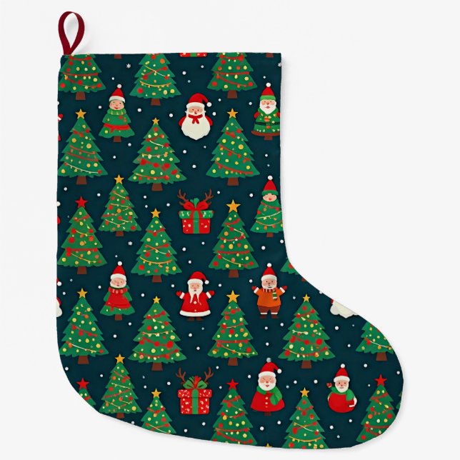 Meia De Natal Grande Tema de Férias de Natal (Frente)