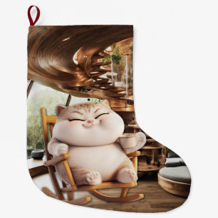 Meia De Natal Grande Tempo De Café Gordo E Sassado