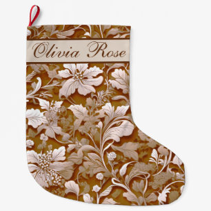 Meia De Natal Grande Terracotta Burnt Orange Modern Botanho Moderno