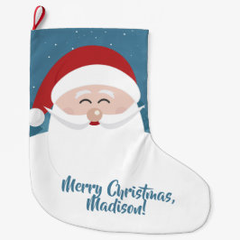 Meia De Natal Grande Texto personalizado de Papais noeis bonitos estoqu