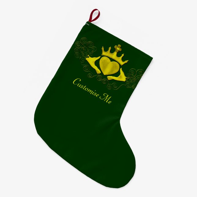 Meia De Natal Grande The Claddagh (Dourado) (Frente (Pendurada))