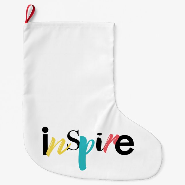 Meia De Natal Grande Típica animadora, criativa e moderna do Inspiron (Frente)