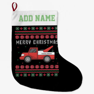 Meia De Natal Grande Tow Truck Ugly Christmas Sweater