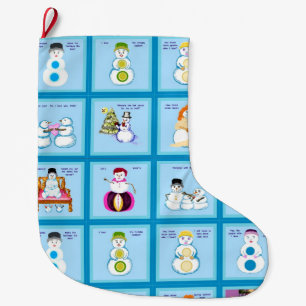 Meia De Natal Grande Traços Diferentes, Diferentes Neve Folks