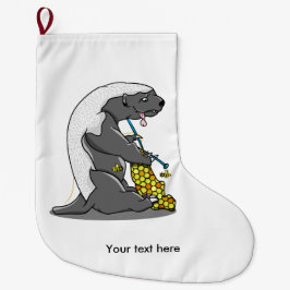 Meia De Natal Grande Tricô de texugo