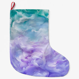 Meia De Natal Grande Turbilhão de nuvens azul e roxa