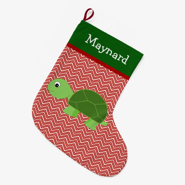 Meia De Natal Grande Turtle Pet Personalizado (Frente (Pendurada))