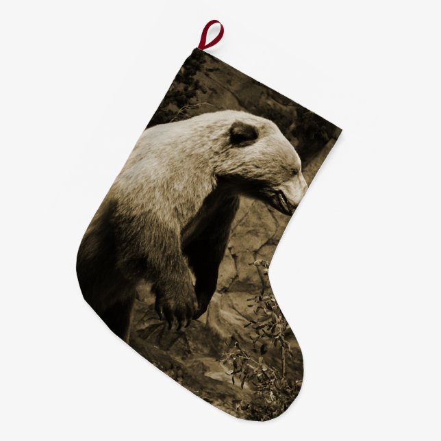 Meia De Natal Grande Urso Ordenado (Frente (Pendurada))