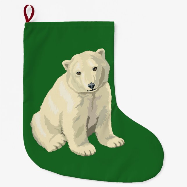 Meia De Natal Grande Urso polar (Frente)