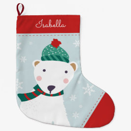 Meia De Natal Grande Urso Polar Louco