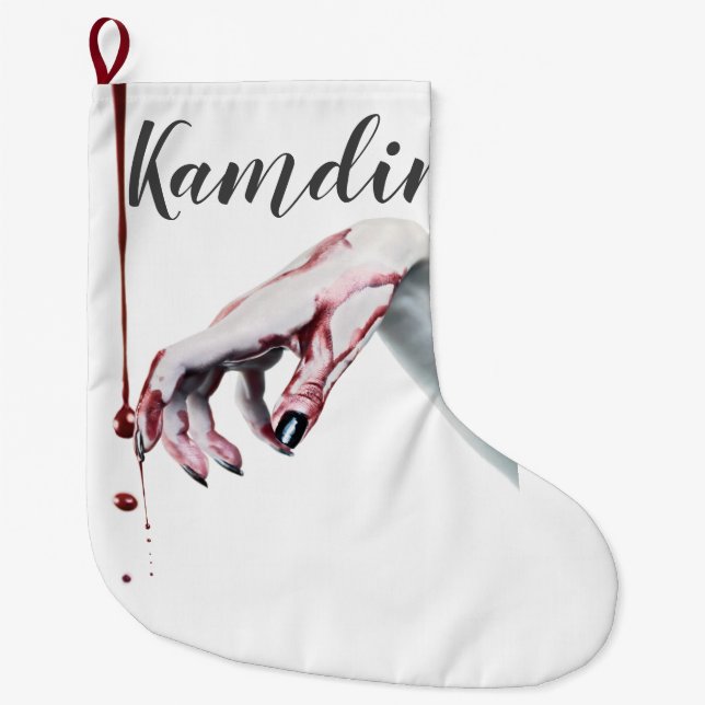 Meia De Natal Grande Vampiro de sangue de zumbi personalizado (Frente)