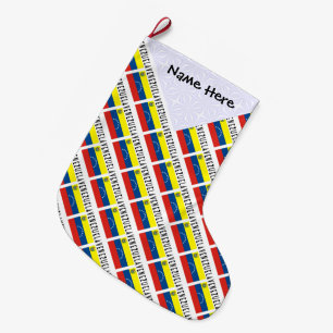Meia De Natal Grande Venezuela Bandeira Venezuelana Personalizada Nome 
