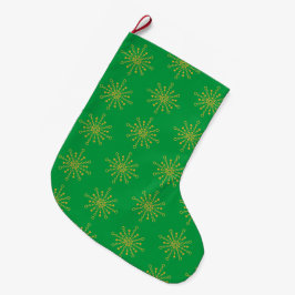 Meia De Natal Grande Verde do Mod Dourado do Século de Médios Atômicos