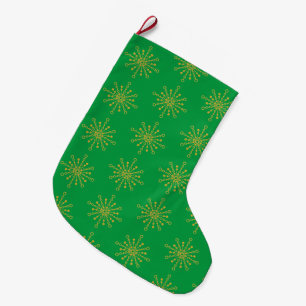 Meia De Natal Grande Verde do Mod Dourado do Século de Médios Atômicos