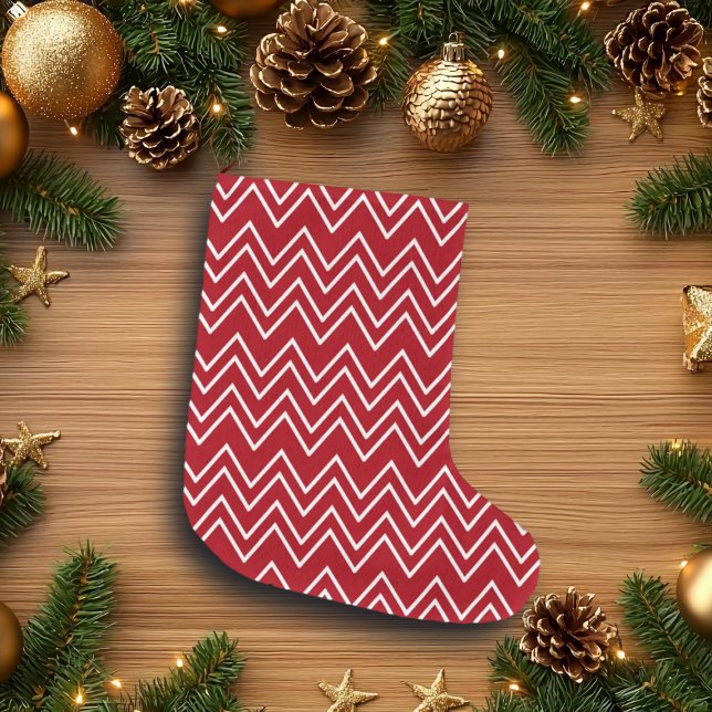 Meia De Natal Grande Vermelho Branco Festivo (Criador carregado)