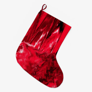 Meia De Natal Grande Vermelho brilhante derretido