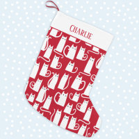 Vermelho e Branco de Gato Cinto Personalizado
