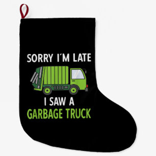 Meia De Natal Grande Vi um caminhão de lixo Reciclagem de roupa