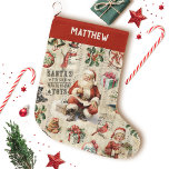 Meia De Natal Grande Vintage Victorian Natal Papai Noel<br><div class="desc">Vintage antigo Papai Noel decorou essa estocagem de Natal. Festivo e nostálgico para a época de Natal. Projetado para você pelo Blackberry Boulevard.</div>