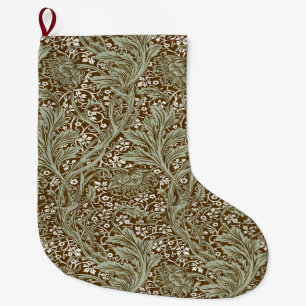 Meia De Natal Grande Vintage William Morris Arcadia Sem Costura