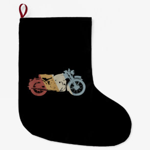 Meia De Natal Grande Vintagem do Estilo de Retro de Motocicleta