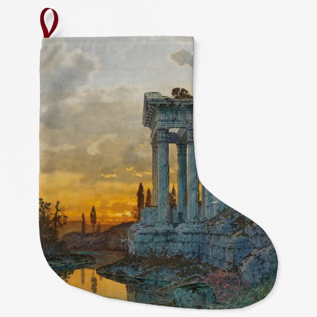 Meia De Natal Grande Visão do Sul da Itália com as antigas ruínas roman (Frente)