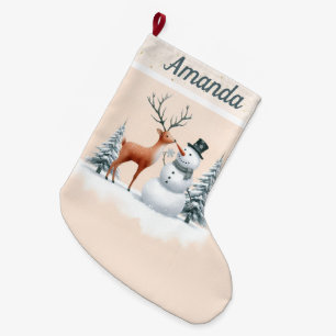 Meia De Natal Grande Visitante surpresa de Snowman