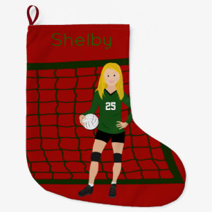 Meia De Natal Grande Volleyball Blonde Girl In Green