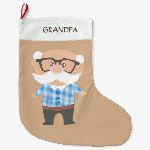Meia De Natal Grande Vovô em Bege