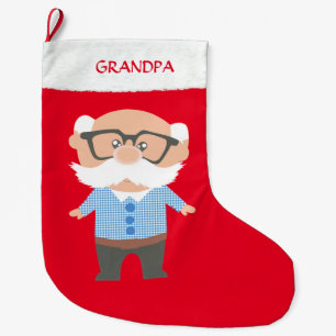 Meia De Natal Grande Vovô no Vermelho