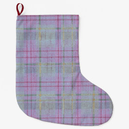 Meia De Natal Grande  Weathered Lavender Plaid 