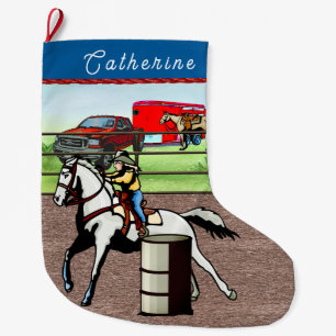 Meia De Natal Grande Western Little Cowgirl Barrel Racer
