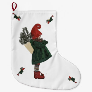 Meia De Natal Grande Whimsical Christmas Gnome Stocks