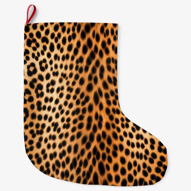 Meia De Natal Grande Wild Leopard Energy – Bold Animal Print Fashion (Frente)