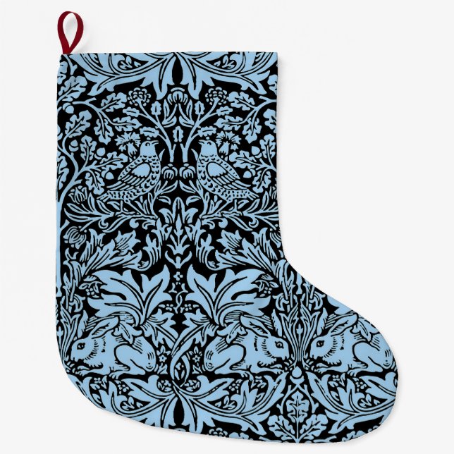 Meia De Natal Grande William Morris Brer Rabbit Design (Frente)
