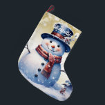 Meia De Natal Grande Winter Forest Snowman | Amarelo<br><div class="desc">Adicione um toque festivo ao manto de lareira nesta temporada de férias com um Dourado Festival de Natal da Floresta Neve de inverno. O design de estoque apresenta um bonitinho bonitinho de neve em um charmoso chapéu e cachecol em uma cena de floresta de inverno com queda de neve com...</div>
