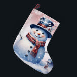 Meia De Natal Grande Winter Forest Snowman | Cor de Rosa<br><div class="desc">Adicione um toque festivo ao manto de lareira nesta temporada de férias com um Pink Winter Forest Snowman no Natal. O design de estoque apresenta um bonitinho bonitinho de neve em um charmoso chapéu e cachecol em uma cena de floresta de inverno com queda de neve com um espaço que...</div>