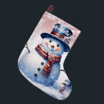 Meia De Natal Grande Winter Forest Snowman | Cor de Rosa<br><div class="desc">Adicione um toque festivo ao manto de lareira nesta temporada de férias com um Pink Winter Forest Snowman no Natal. O design de estoque apresenta um bonitinho bonitinho de neve em um charmoso chapéu e cachecol em uma cena de floresta de inverno com queda de neve com um espaço que...</div>
